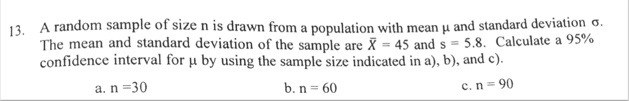 Solved A random sample of size n is drawn from a population | Chegg.com