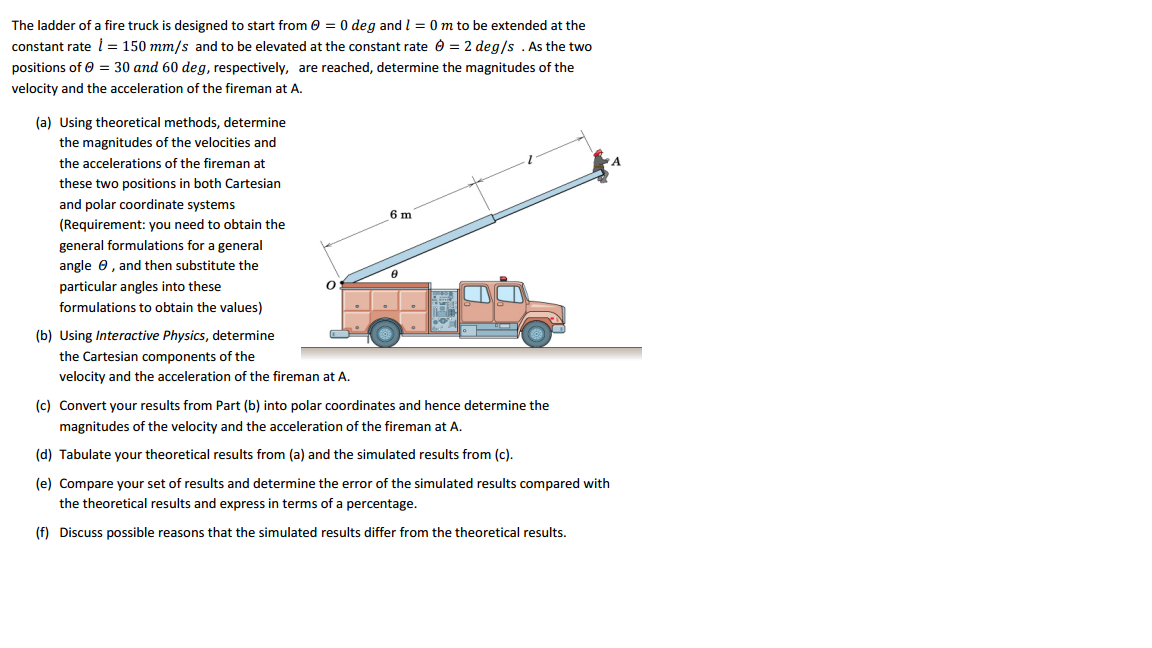 Fireman Ladder Math Problem Solved The ladder of a fire truck is designed to start from | Chegg.com