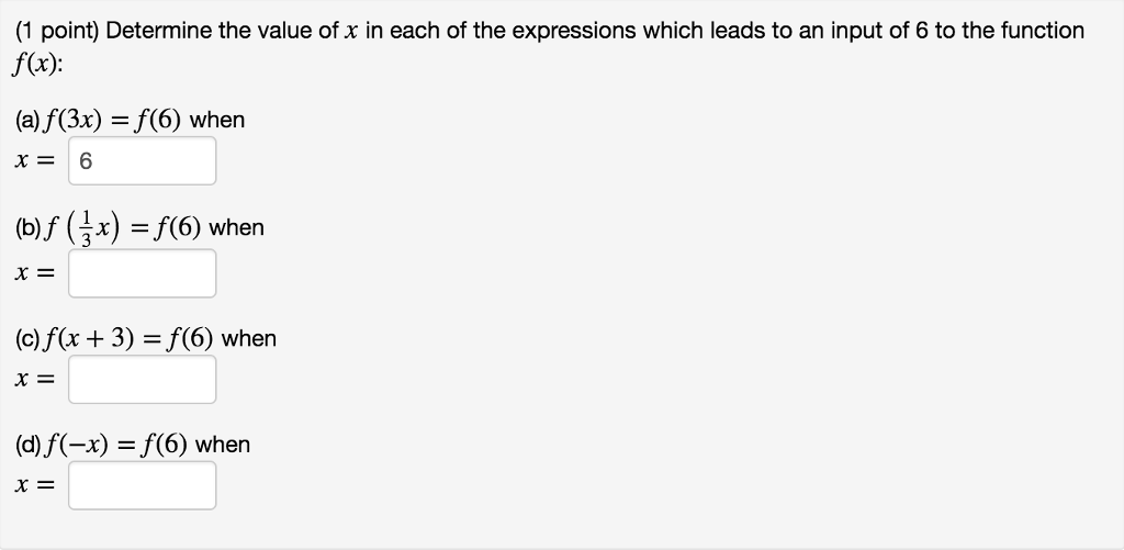 Solved (1 point) Determine the value of x in each of the | Chegg.com