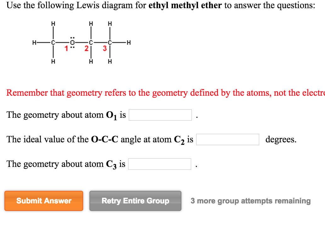 Solved Use The Following Lewis Diagram For Ethyl Methyl