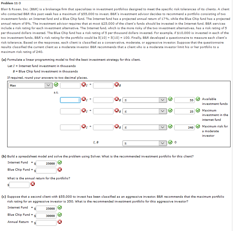 Solved Problem 113 Blair & Rosen, Inc. (B&R) is a brokerage