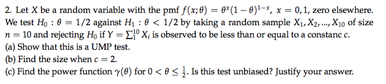 Solved Let X be a random variable with the pmf f(x: theta) = | Chegg.com