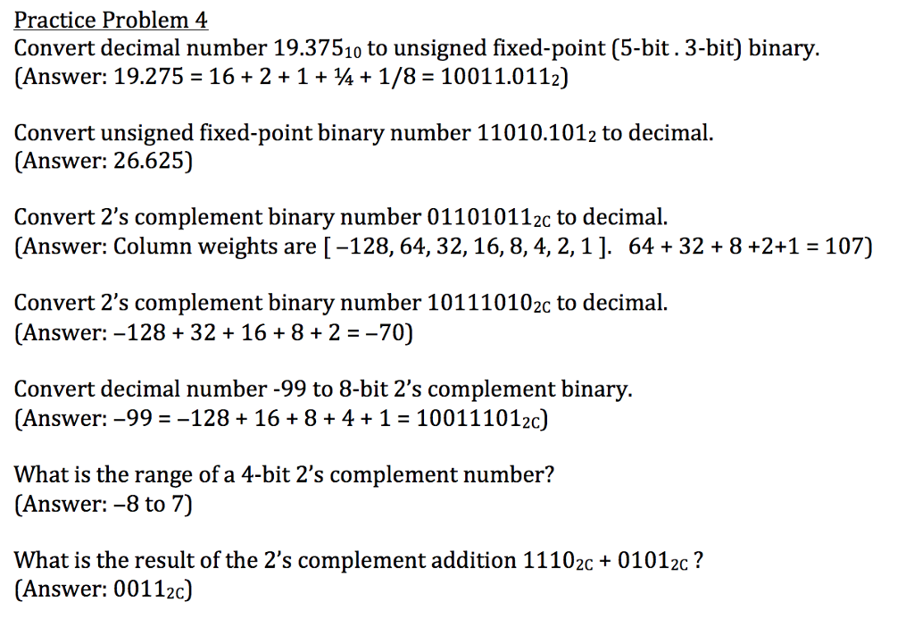 Solved Practice Problem 4 Convert decimal number 19.37510 to | Chegg.com