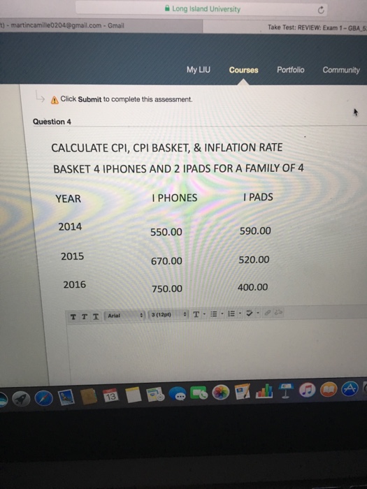 Solved CALCULATE CPI, CPI BASKET, & INFLATION RATE BASKET 4