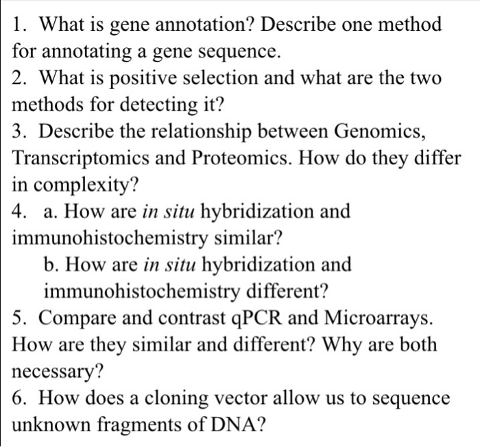 Solved What is gene annotation? Describe one method for | Chegg.com