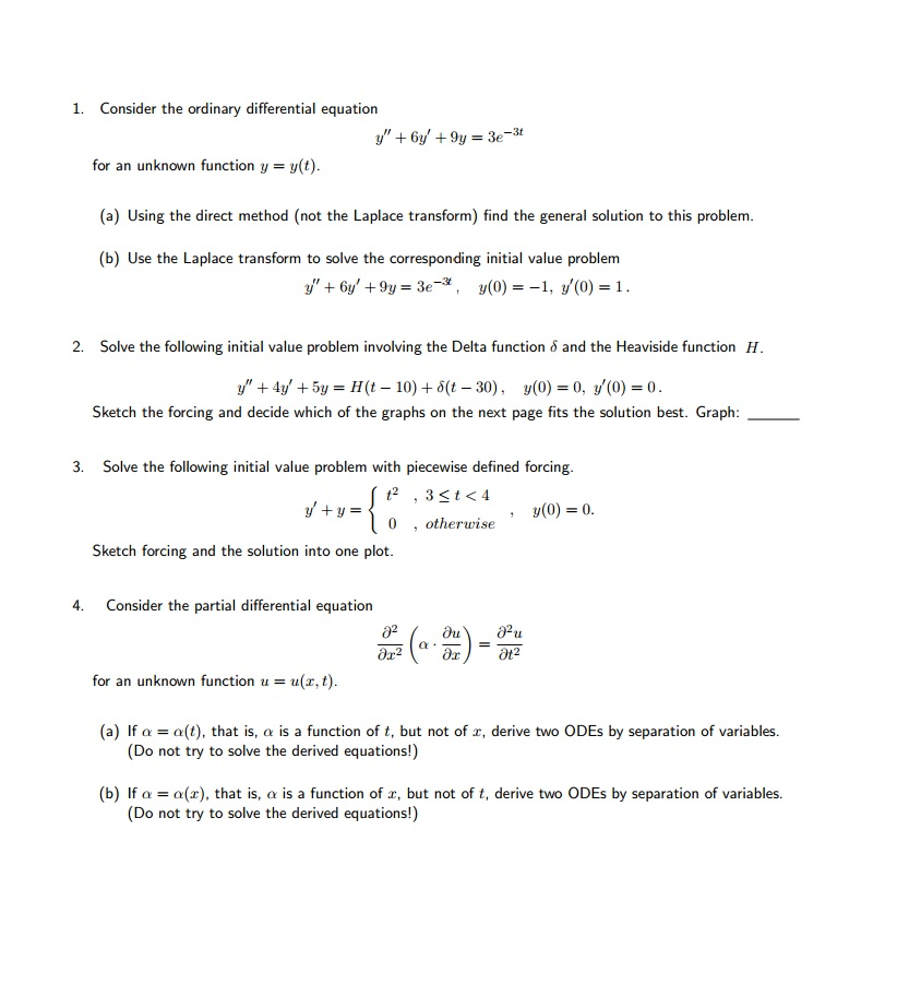 Consider the ordinary differential equation for an | Chegg.com