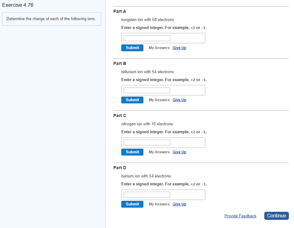 Solved Determine the charge of each of the following ions.