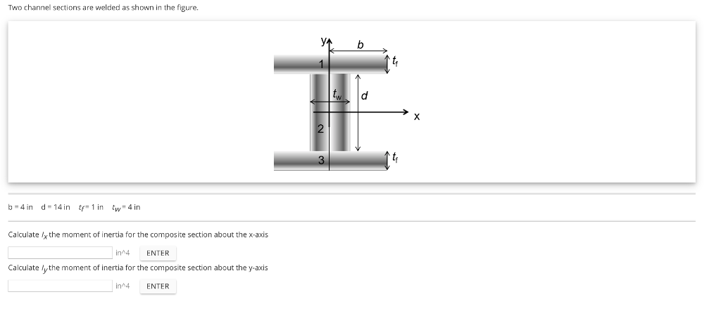 Solved Two Channel Sections Are Welded As Shown In The | Chegg.com