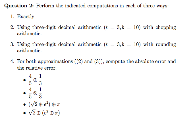 Solved Question 2: Perform The Indicated Computations In 