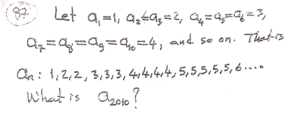 let a_1 = 1, a_2 = a_3 = 2, a_4 = a_5 = a_6 = 3, a_7 | Chegg.com