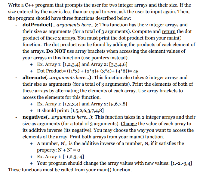 Solved Write a C++ program that prompts the user for two | Chegg.com