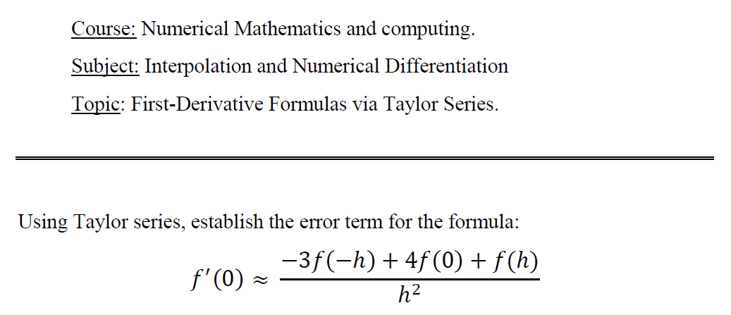 using-taylor-series-establish-the-error-term-for-the-chegg