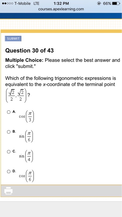 Solved: Which Of The Following Trigonometric Expressions I... | Chegg.com