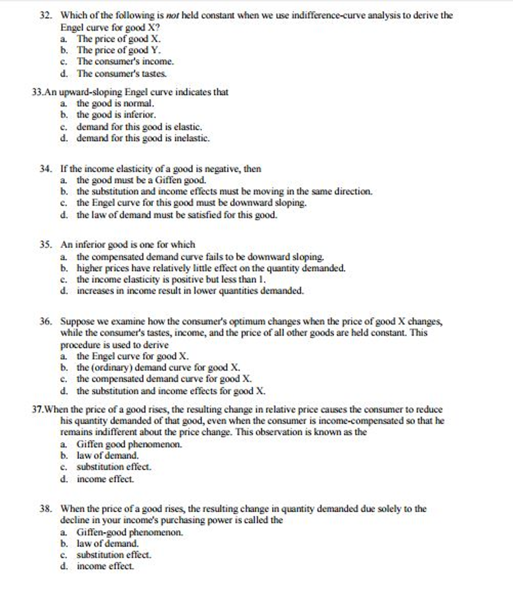 Solved Which of the following is not held constant when we | Chegg.com