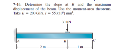 Solved 7-10. Determine the slope at B and the maximum | Chegg.com