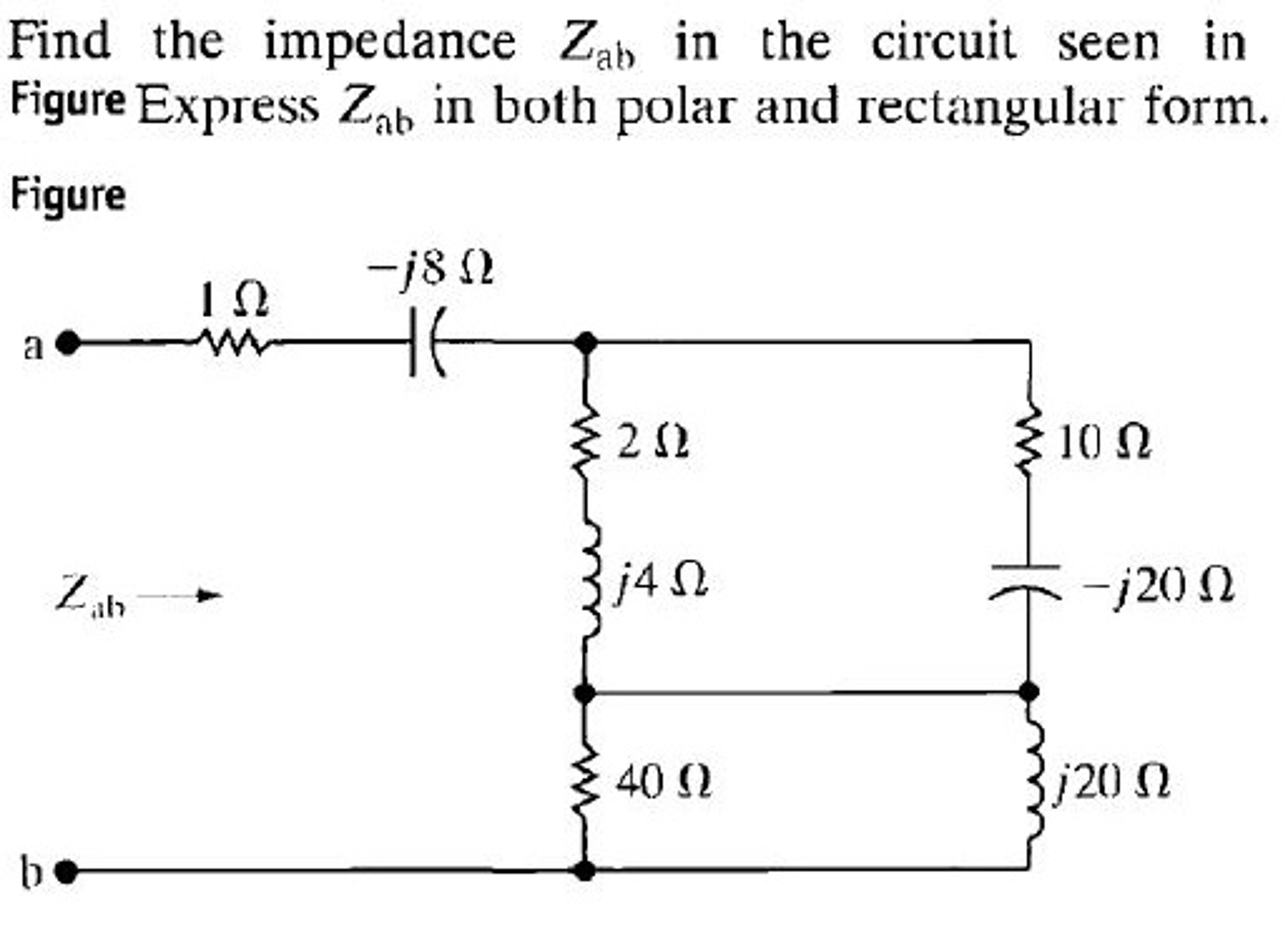 Solved Find the impedance Z_ab in the circuit seen in Figure