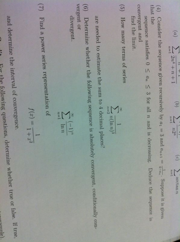 Solved Consider the sequence given recursively by a1 = 3 and | Chegg.com