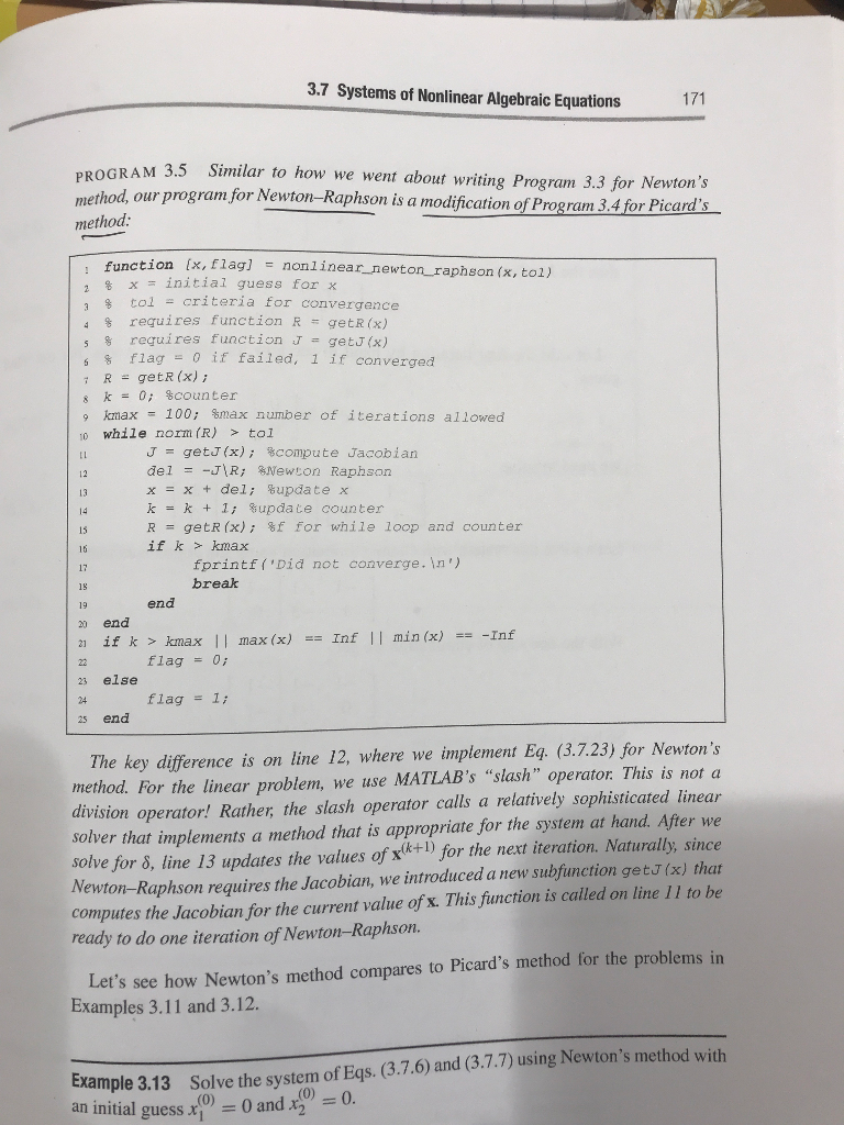 Solved 3.22 Write a MATLAB program that uses Newton-Raphson | Chegg.com