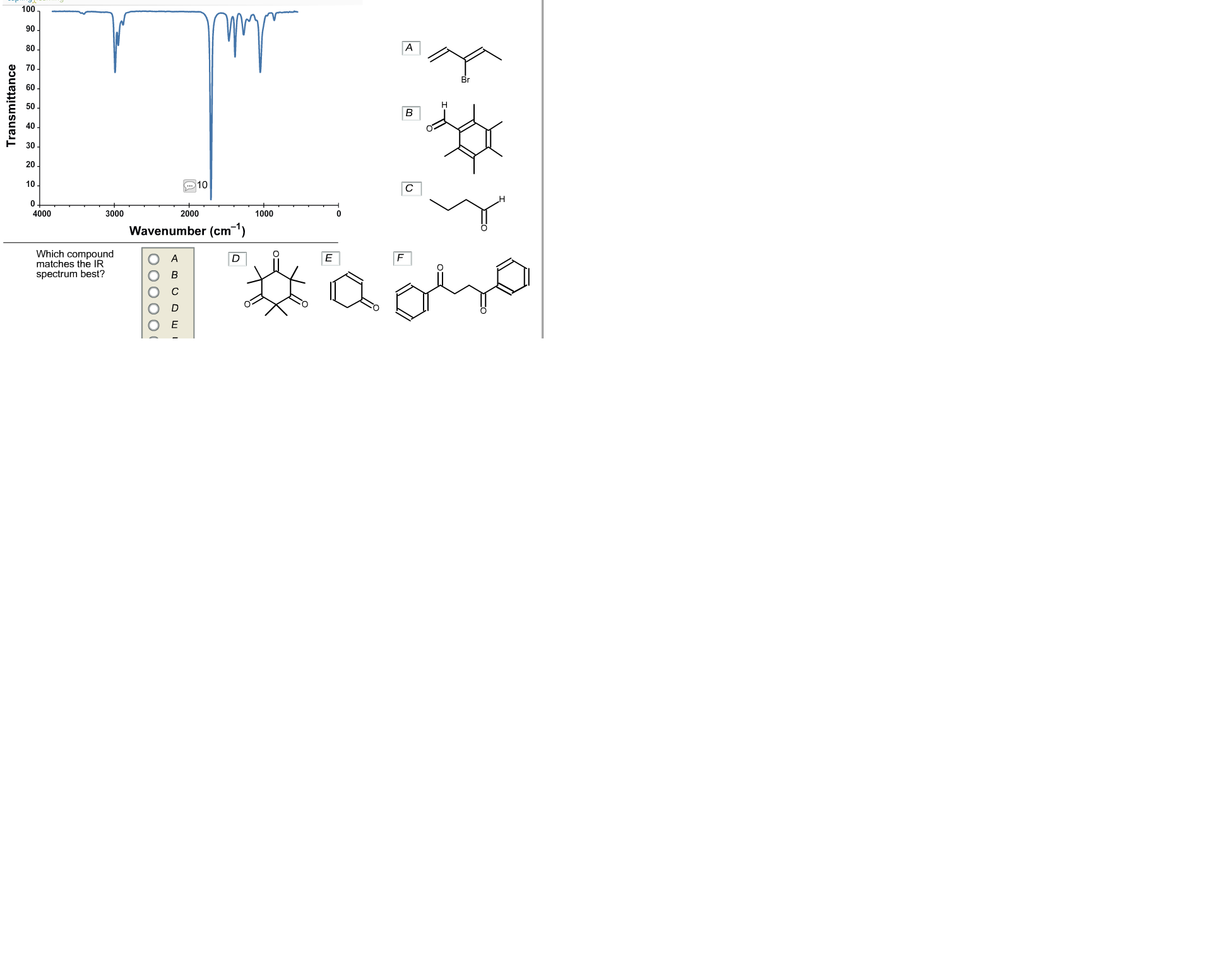 Which Pound Matches The Ir Spectrum Best Chegg 