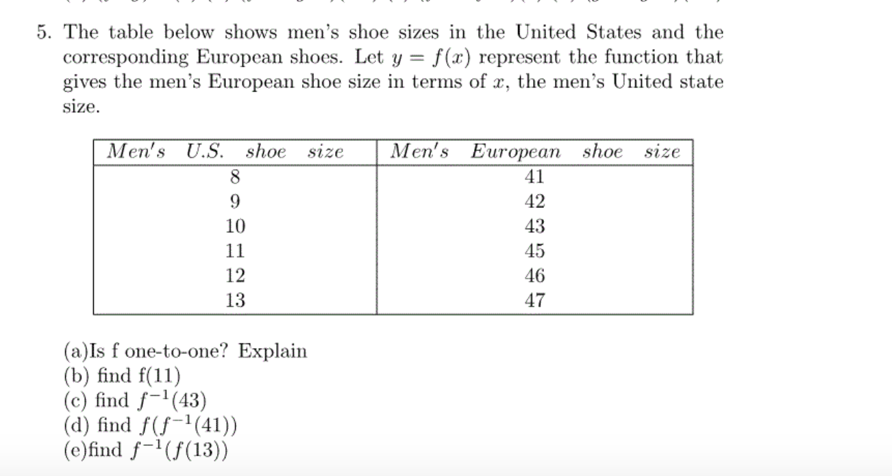 Mens europe 2024 shoe size