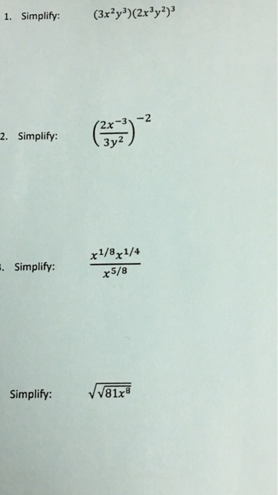 simplify 8 y 1 )- 2 x 3