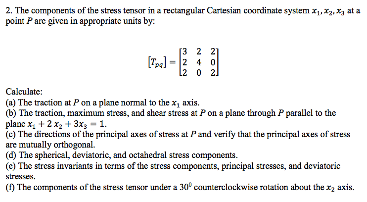Rectangle Tensor The components of the stress tensor in a rectangular | Chegg.com