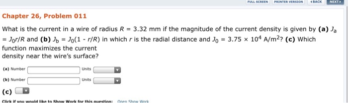 Solved What is the current in a wire of radius R = 3.32 mm | Chegg.com