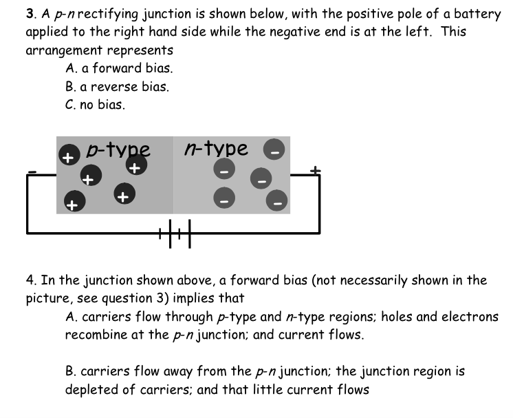 Solved 3. A p-n rectifying junction is shown below, with the | Chegg.com