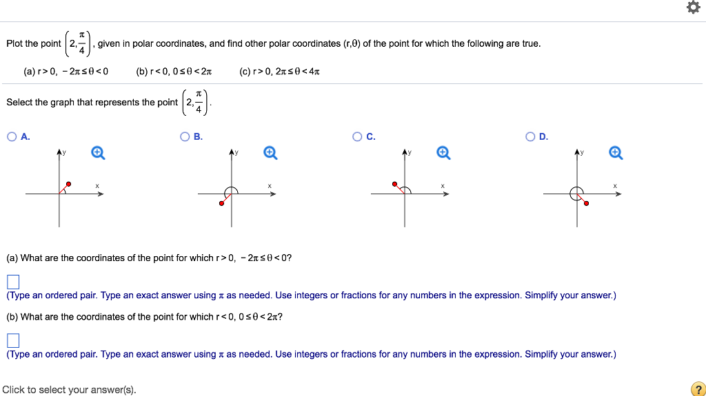 Solved Plotthepoint 4 Plot The Point 2 Given In Polar