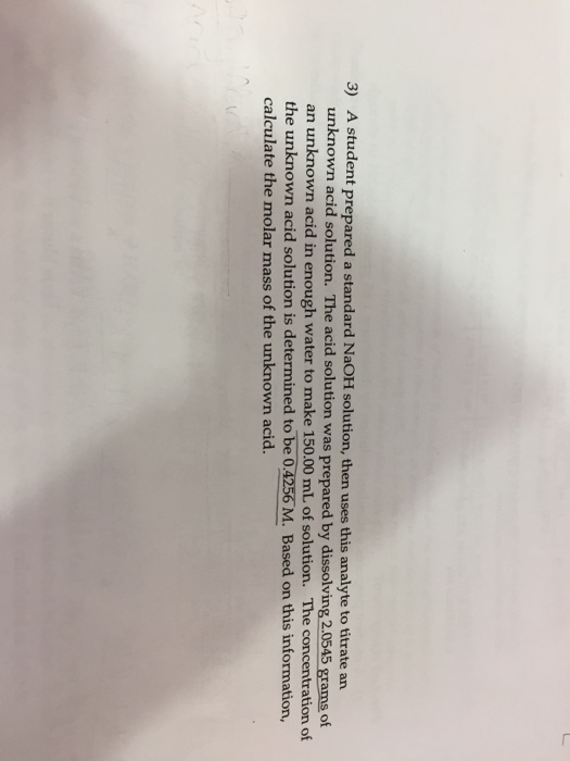 Solved A student prepared a standard NaOH solution, then | Chegg.com