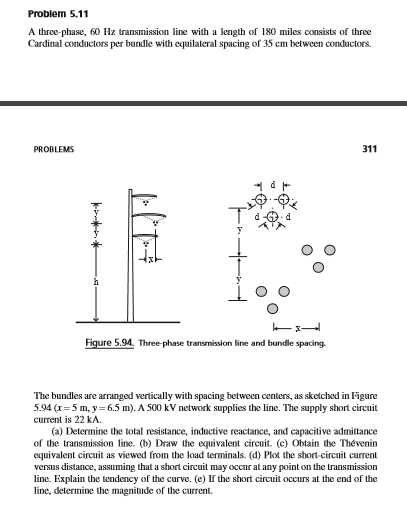A three phase, 60 Hz transmission line with a length | Chegg.com
