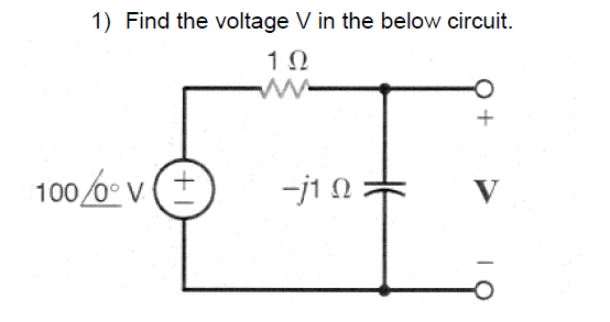 Solved Find the voltage V in the below circuit. | Chegg.com