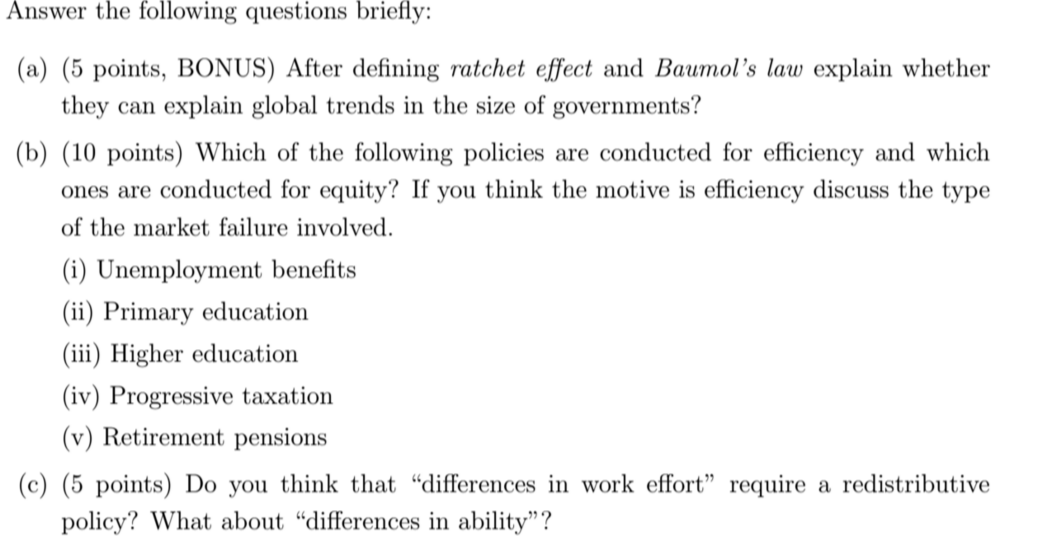 Solved After defining ratchet effect and Baumol's law