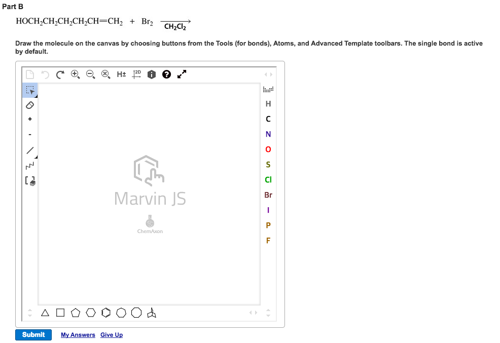 Solved Part A CH2CI Draw the molecule on the canvas by