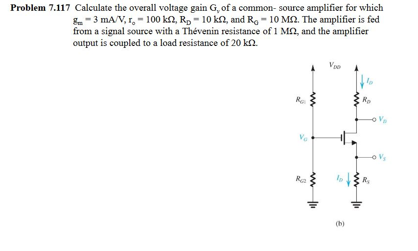 Solved Calculate the overall voltage gain G_v of a common- | Chegg.com
