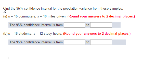Solved Find the 95% confidence interval for the population | Chegg.com