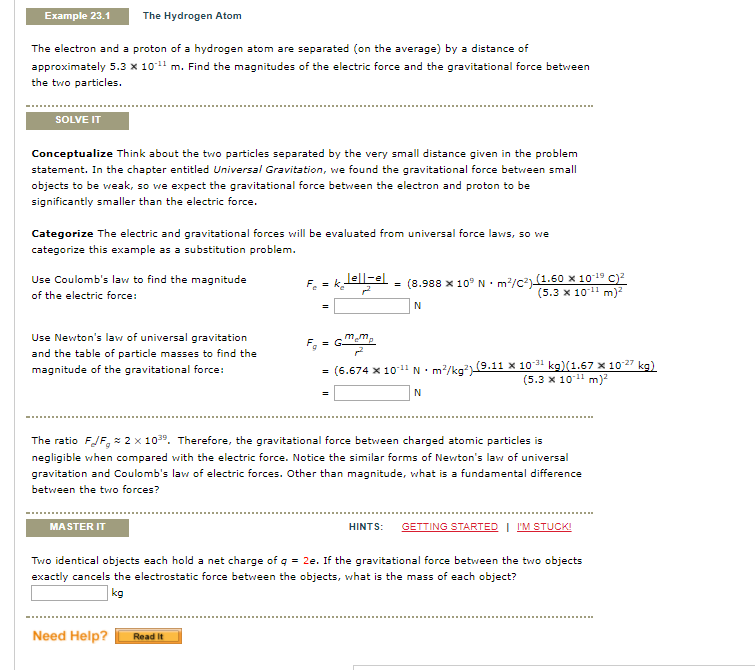 Solved Example 23.1The Hydrogen Atom The electron and a | Chegg.com