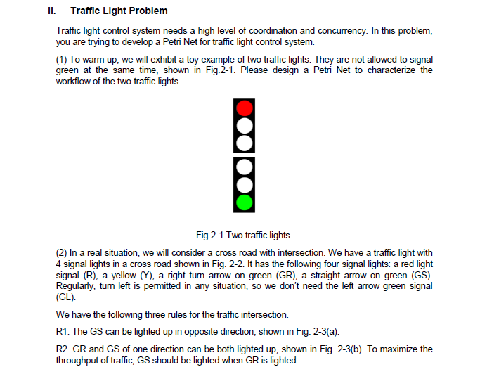 Solved ll. Traffic Light Problem Traffic light control