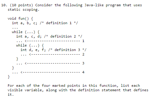 Consider the following Java-like program that uses | Chegg.com
