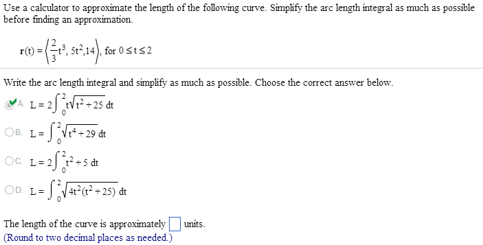 Solved Use a calculator to approximate the length of the | Chegg.com