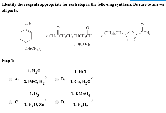 Solved Identify the reagents appropriate for each step in | Chegg.com