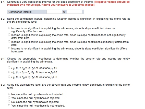 Solved c-1. Construct a 95% confidence interval for the | Chegg.com