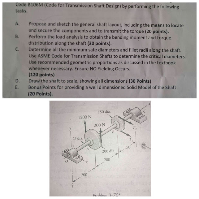 Obtain preliminary design of shaft using ASME code | Chegg.com