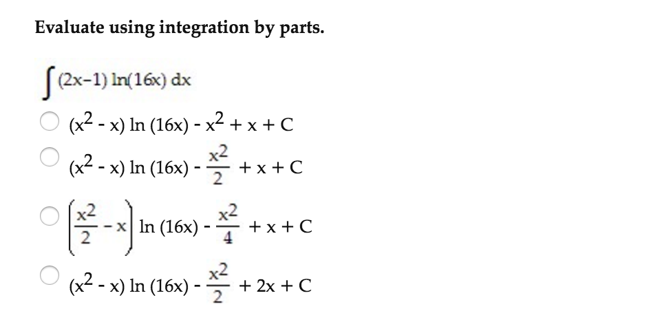 evaluate integration of dx x 2 16