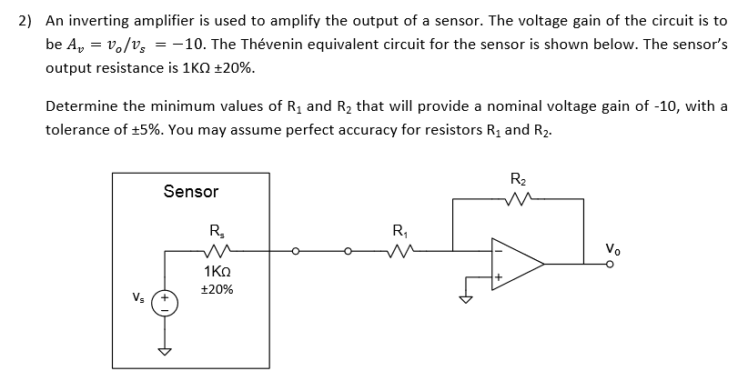 Solved An inverting amplifier is used to amplify the output | Chegg.com