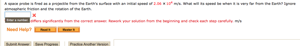 Solved A Space Probe Is Fired As A Projectile From The Chegg Com
