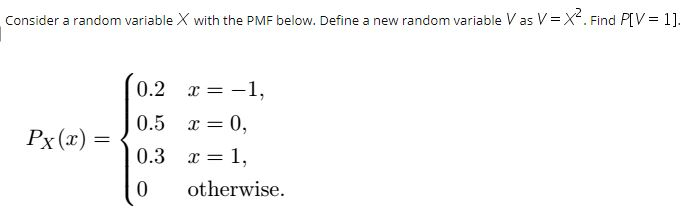 Solved Consider a random variable X with the PMF below. | Chegg.com