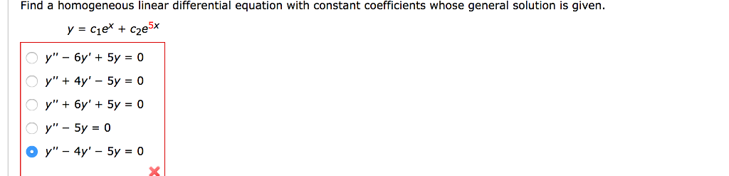 Solved Find a homogeneous linear differential equation with | Chegg.com