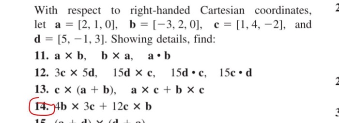 Solved With Respect To Right-handed Cartesian Coordinates, | Chegg.com