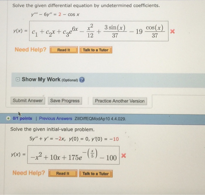 Solved Solve the given differential equation by undetermined | Chegg.com
